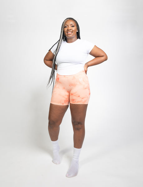 Marble biker shorts