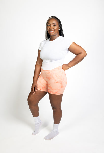 Marble biker shorts