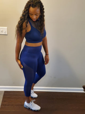 Navy mesh 2 piece set
